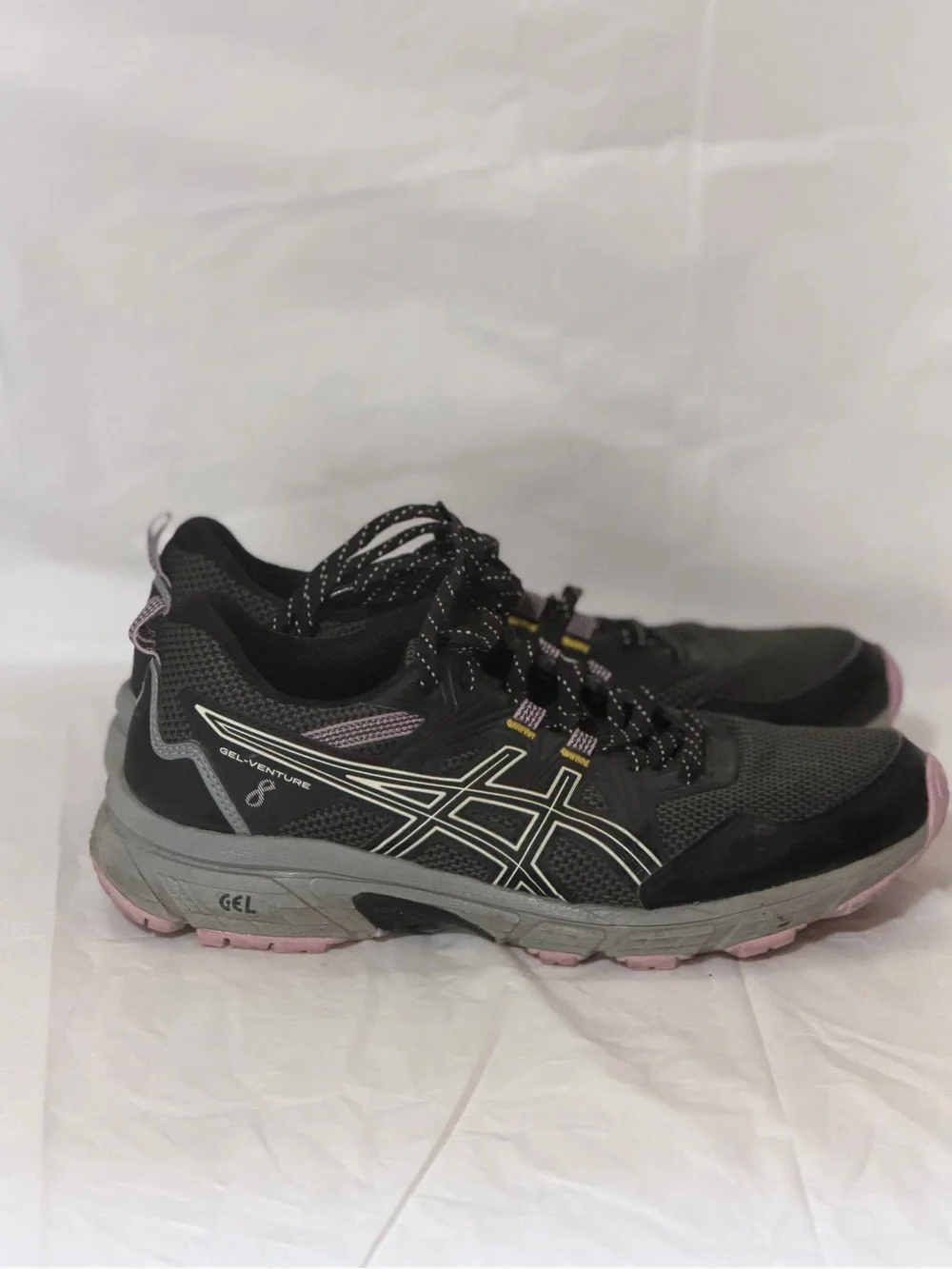 ASICS Women's Black with Pink Accents Trail Running Shoes